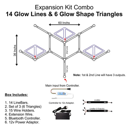 Expansion Kit Combo - 14 Glow Lines & 6 Glow Shape Triangles
