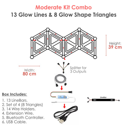 Expansion Kit Combo - 13 Glow Lines & 8 Glow Shape Triangles