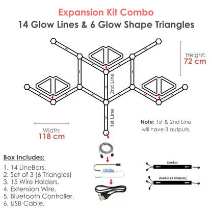 Expansion Kit Combo - 14 Glow Lines & 6 Glow Shape Triangles