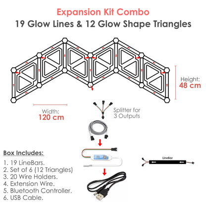 Expansion Kit Combo - 19 Glow Lines & 12 Glow Shape Triangles
