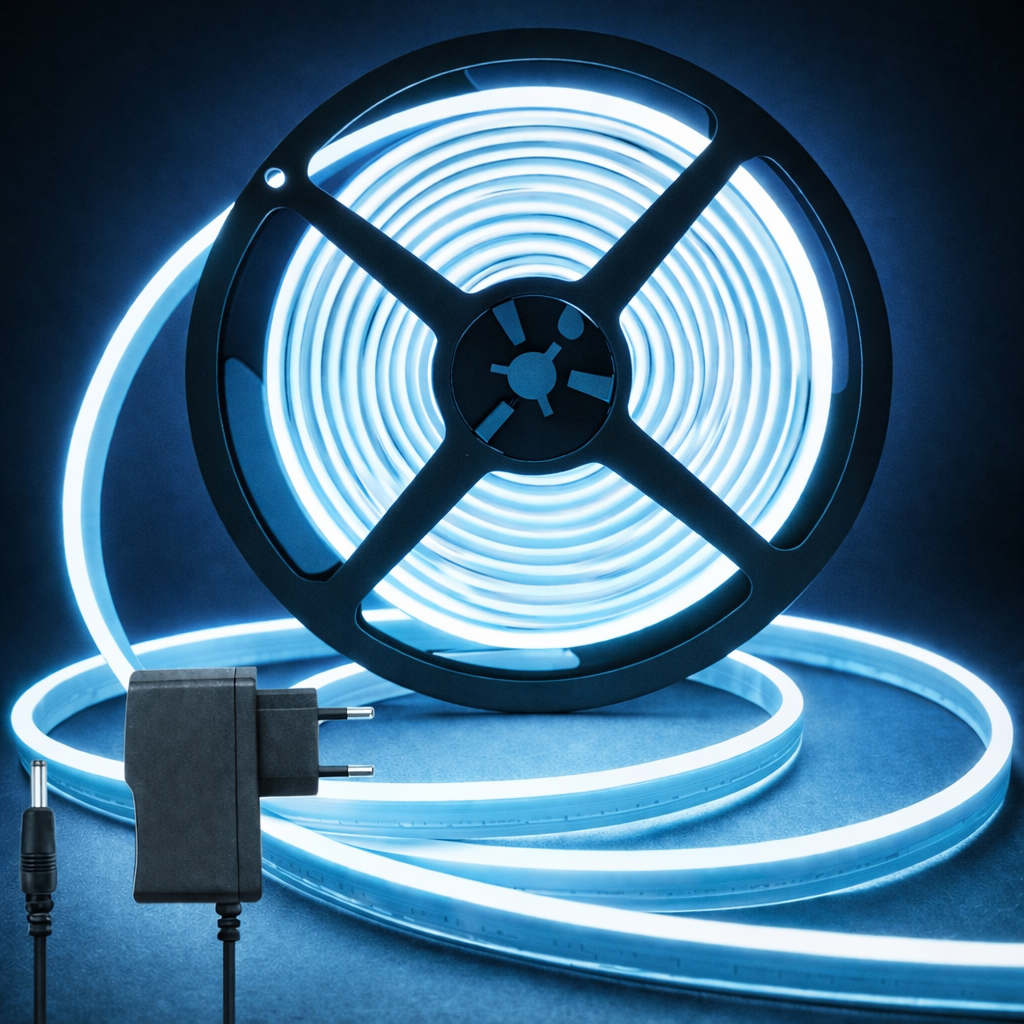 Neon Glow Rope Light - Icy Blue (5 Meter) With 12v Adaptor