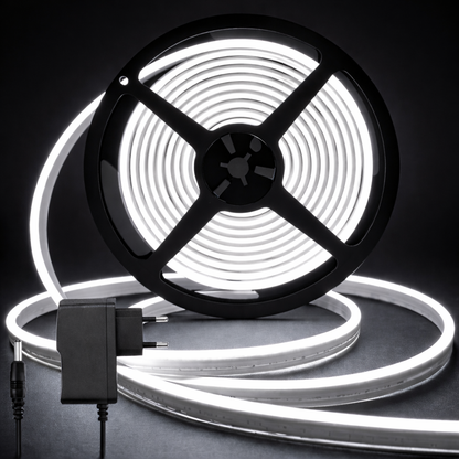 Neon Glow Rope Light - White (5 Meter) With 12v Adaptor