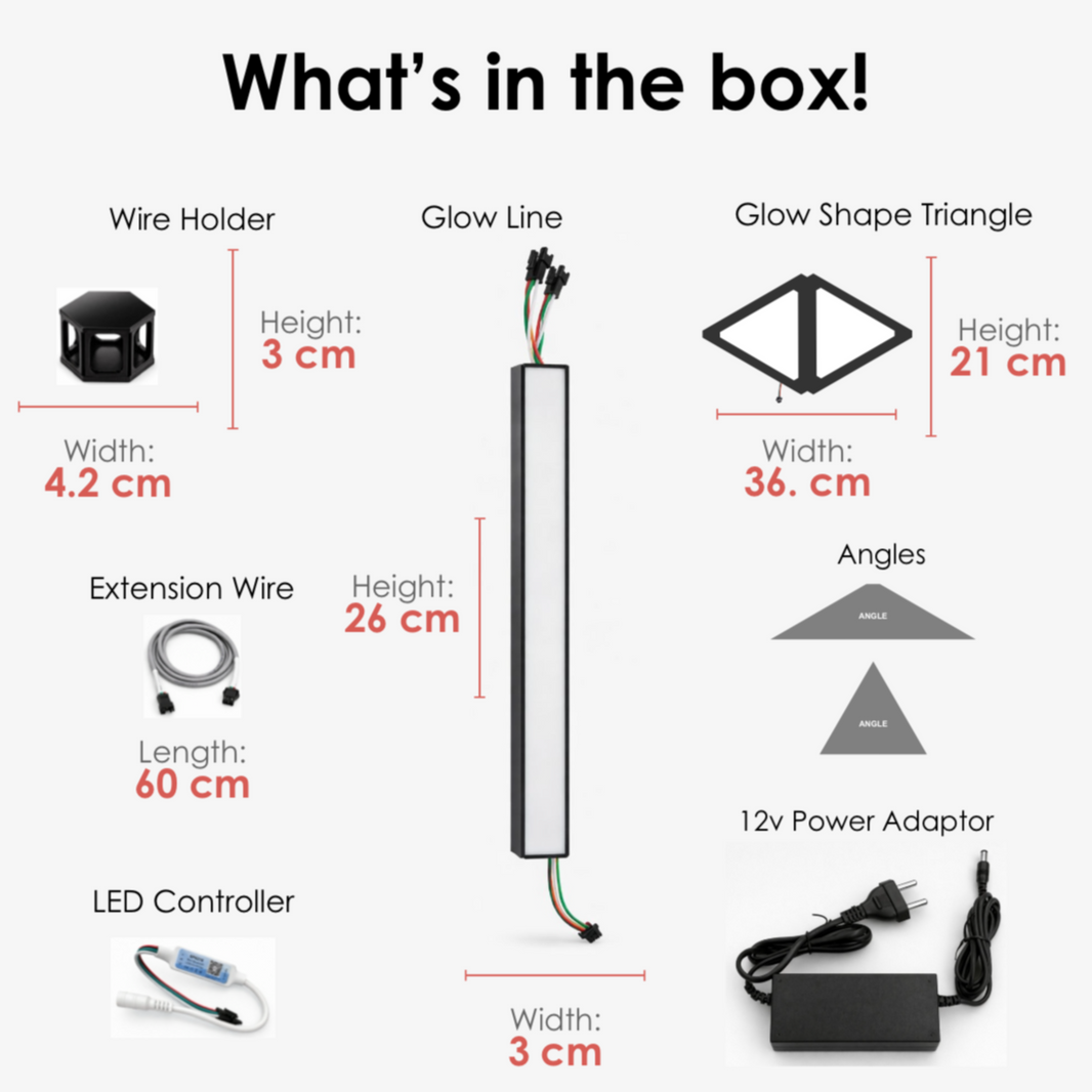 Expansion Kit Combo - 20 Glow Lines & 4 Glow Shape Triangles