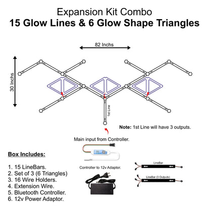 Expansion Kit Combo - 15 Glow Lines & 6 Glow Shape Triangles