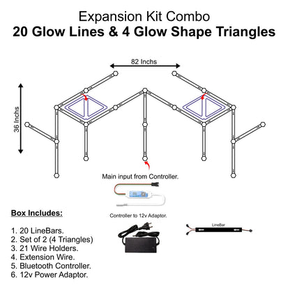 Expansion Kit Combo - 20 Glow Lines & 4 Glow Shape Triangles