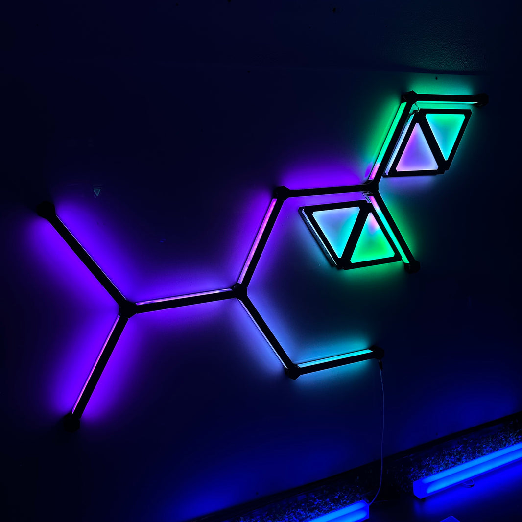 Moderate Kit Combo - 10 Glow Lines & 4 Glow Shape Triangles