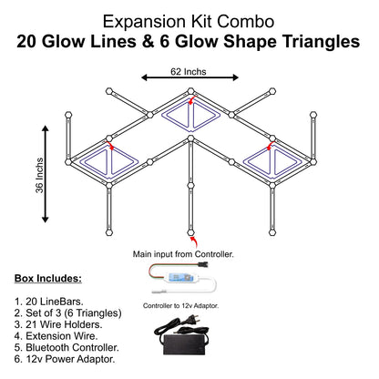 Expansion Kit Combo - 20 Glow Lines & 6 Glow Shape Triangles