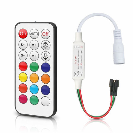 RF RGBIC LED Controller with Wireless Remote (DC 5V–24V)