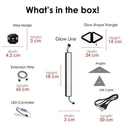 Starter Kit Combo - 5 Glow Lines & 2 Glow Shape Triangles